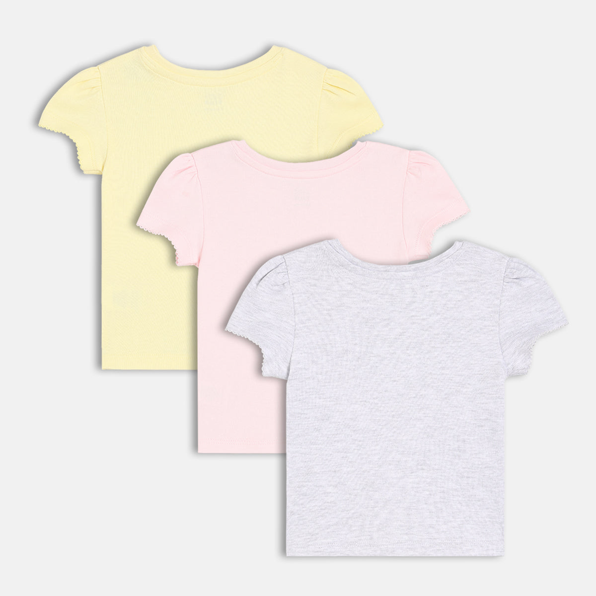 Girls Multi Round Neck Short Sleeve Knit Top