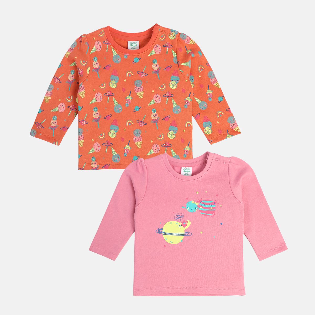 Girls Multicolor Pack Of 2 Knit Top