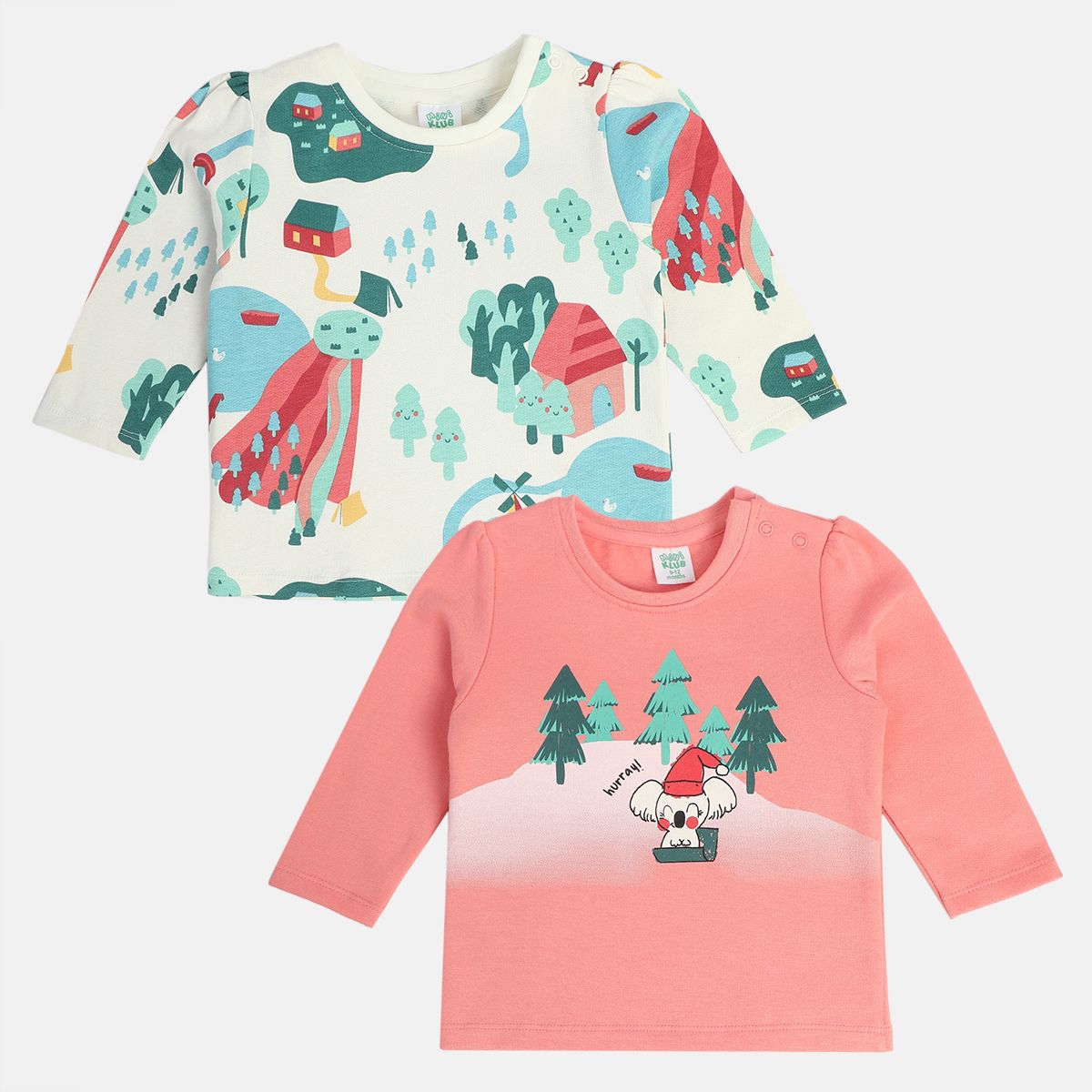 Girls Multicolor Pack Of 2 Knit Top