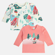 Girls Multicolor Pack Of 2 Knit Top