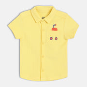 Boys Yellow Collar Short Sleeve Shirt