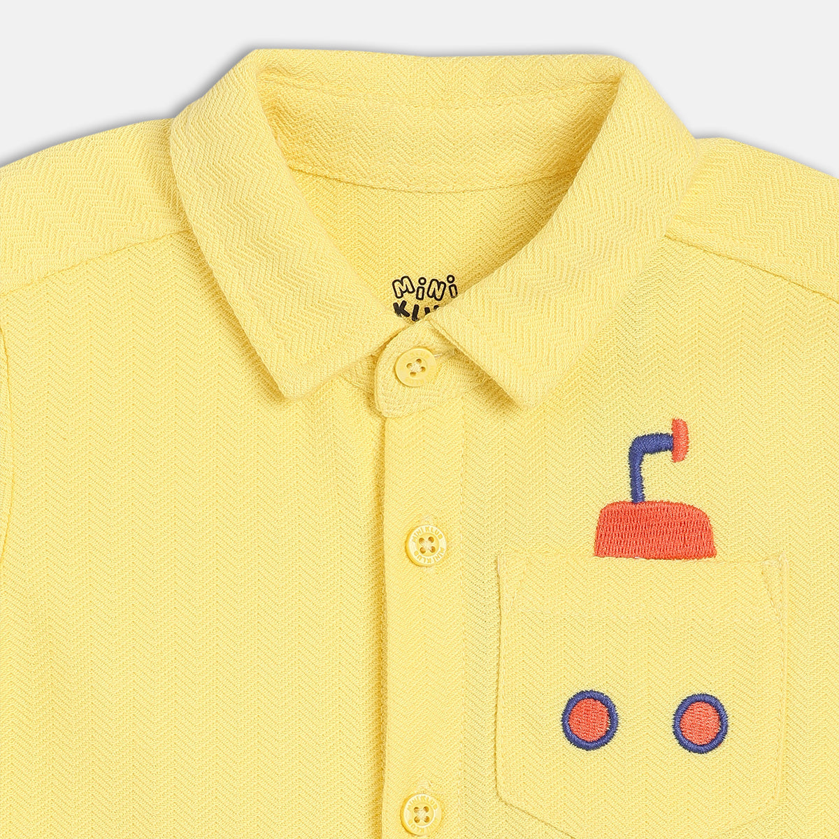 Boys Yellow Collar Short Sleeve Shirt