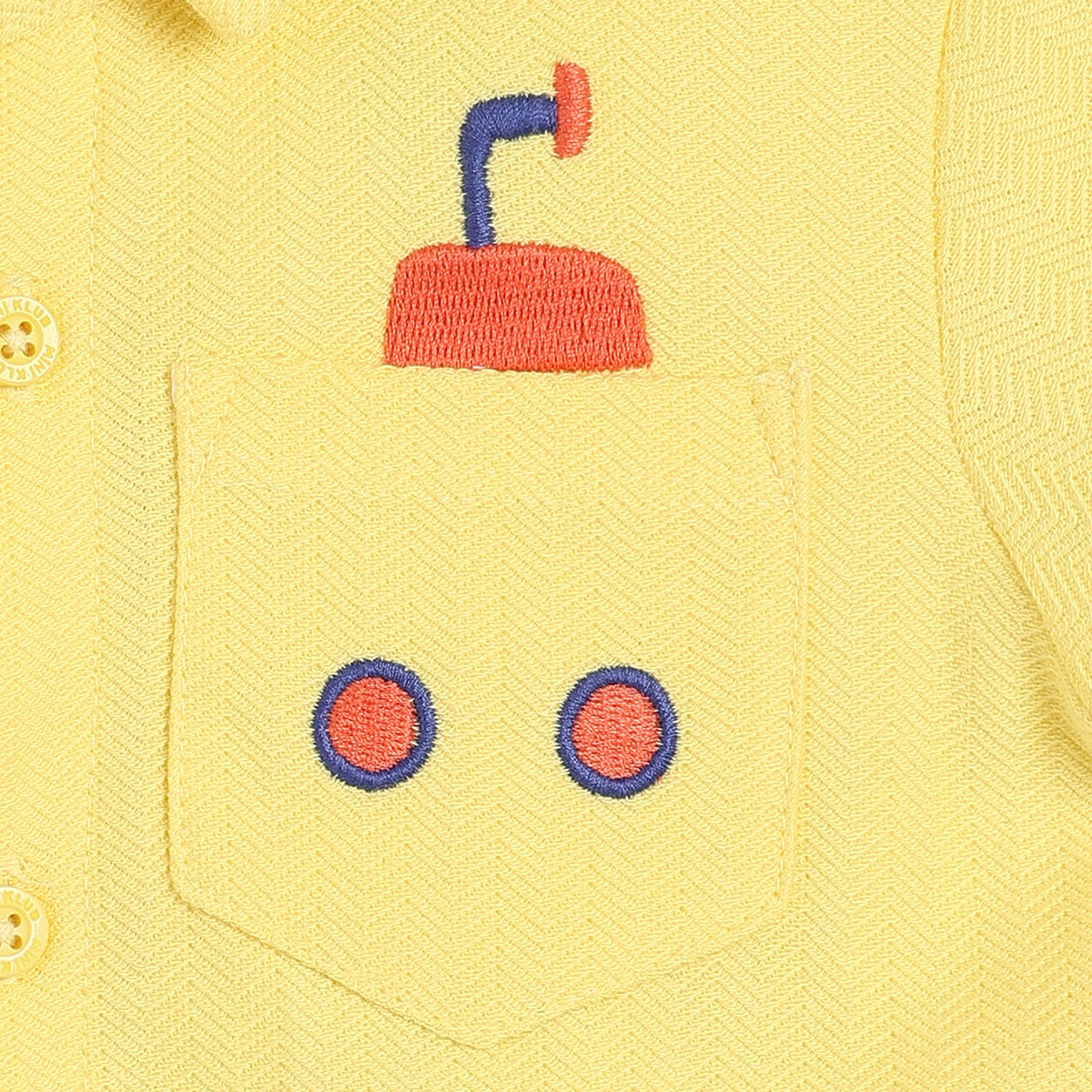 Boys Yellow Collar Short Sleeve Shirt