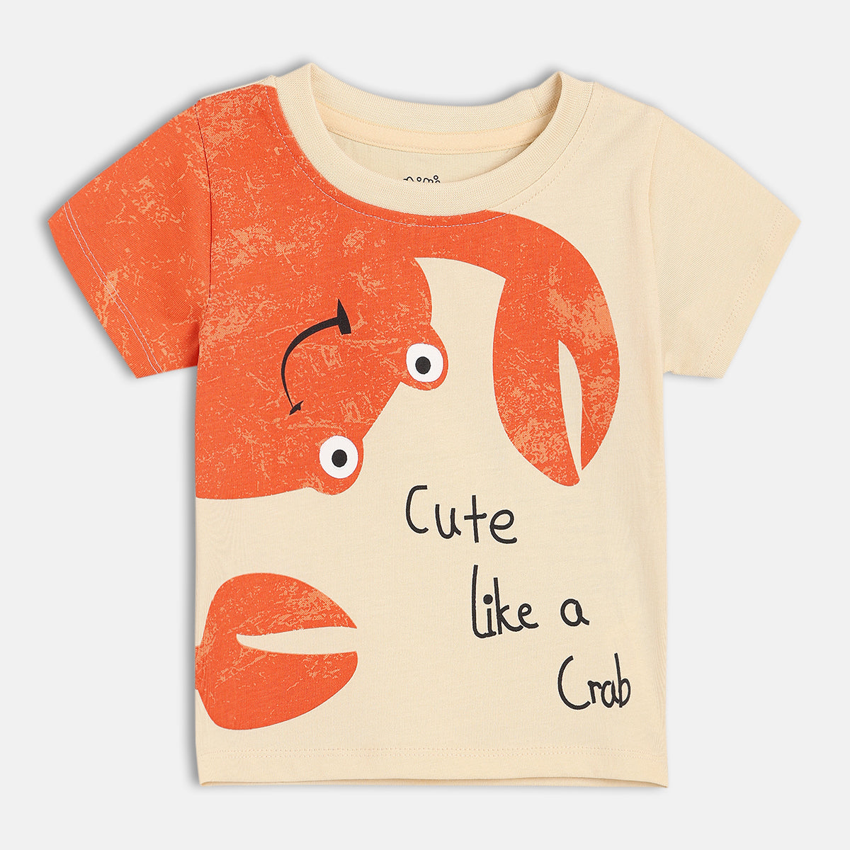 Boys Beige/Orange Short Sleeve T-Shirt