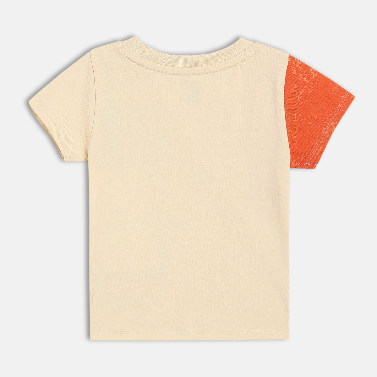 Boys Beige/Orange Short Sleeve T-Shirt