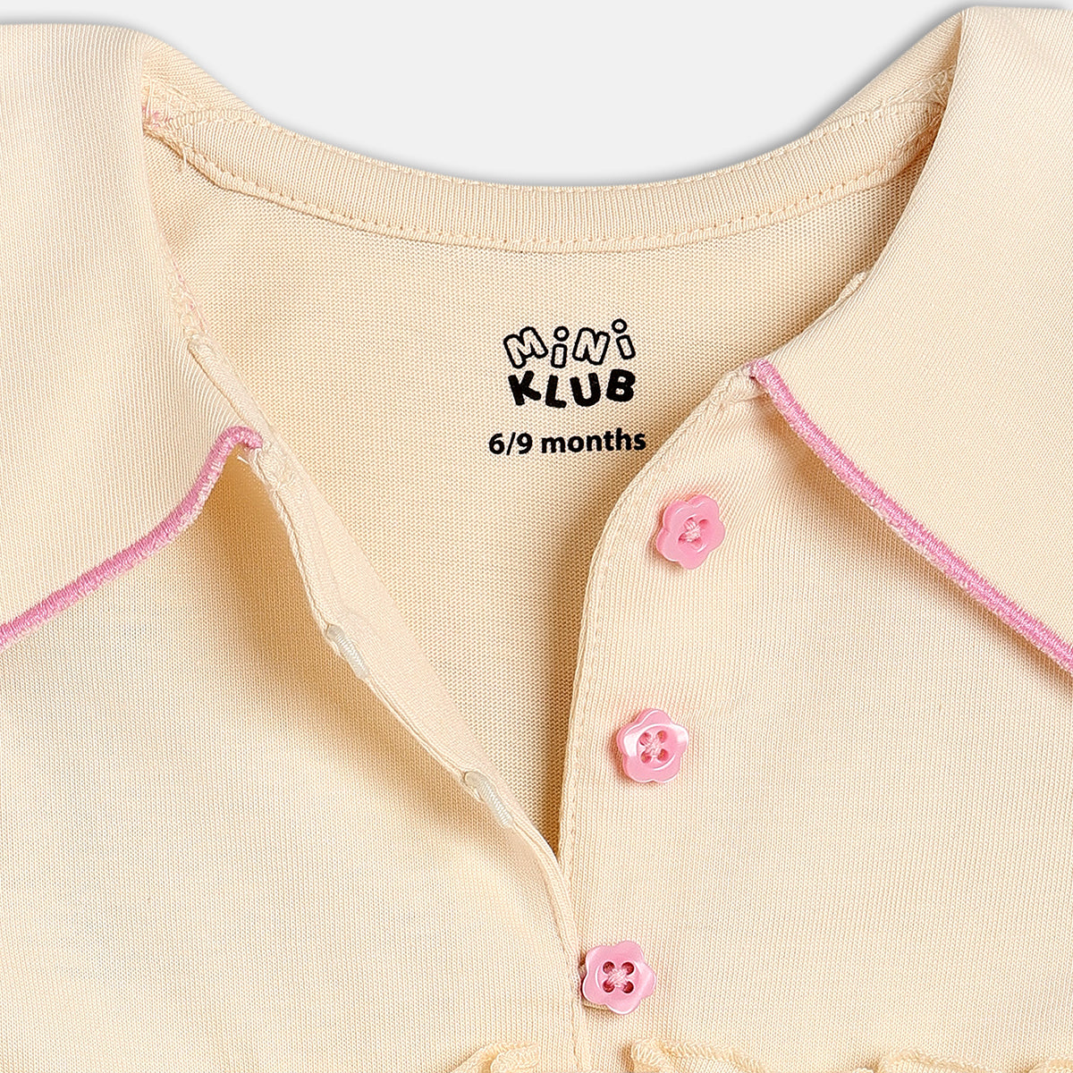 Girls Cream Frill Sleeve Dress