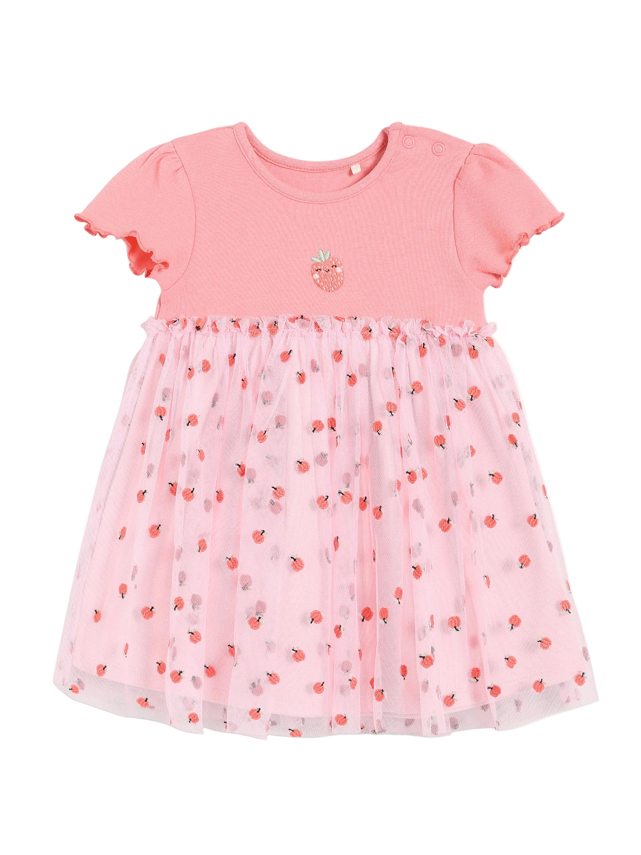 Baby Girls' Strawberry Tulle Dress, Pink – MiniKlub.in