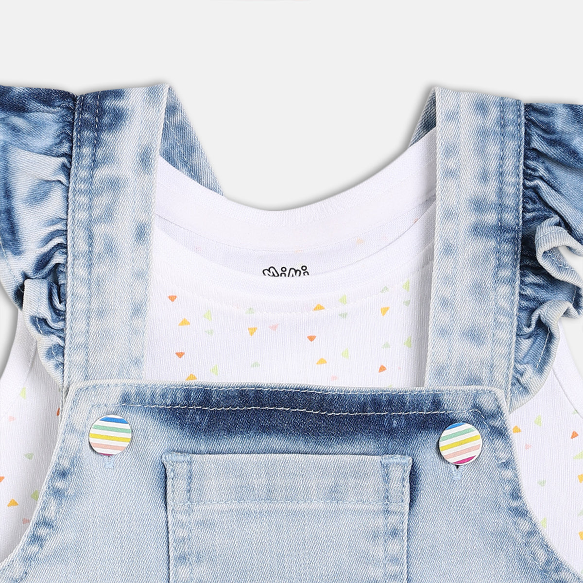 Girls Multi Dungaree Set