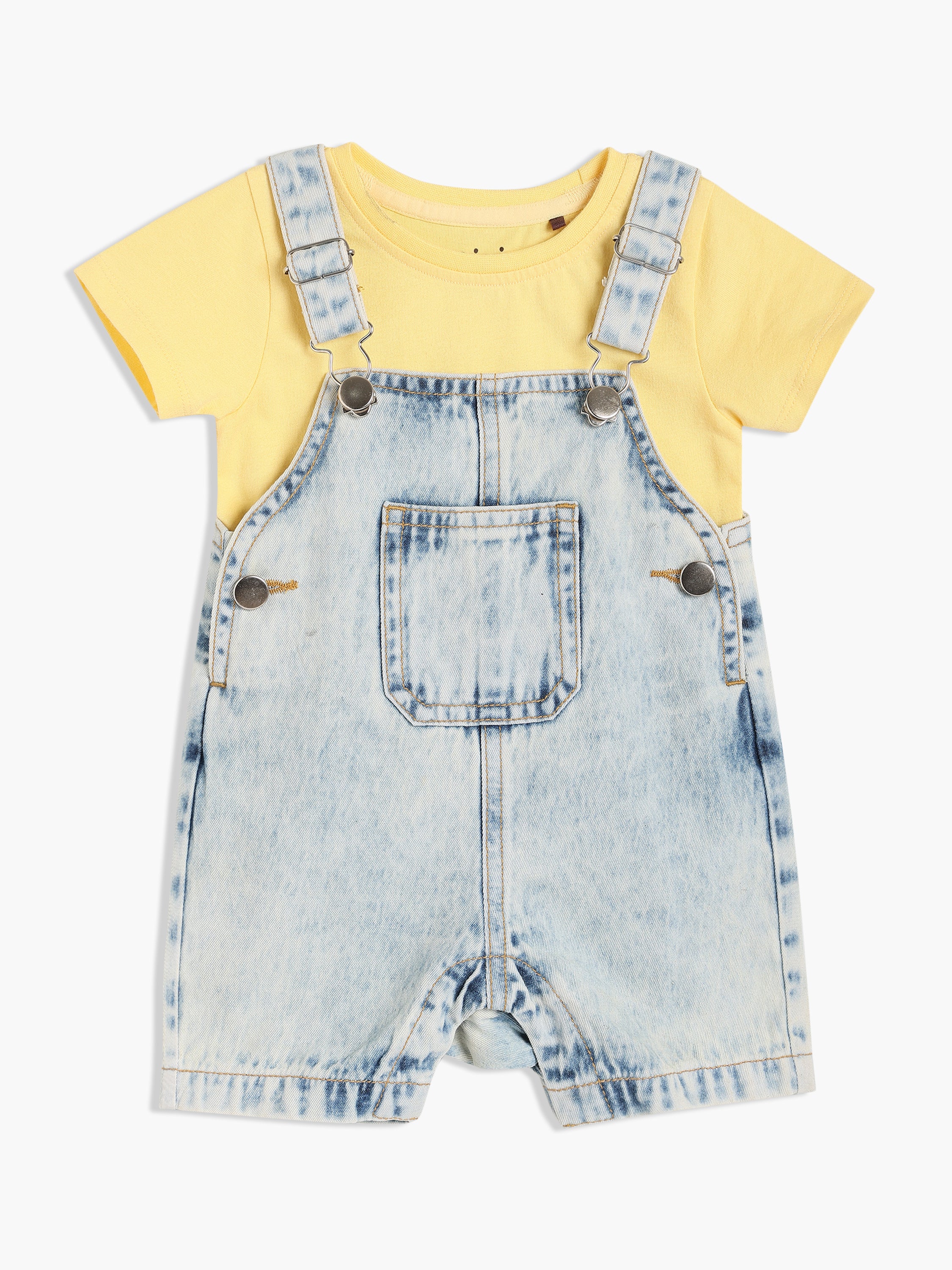 Girls Blue Dungaree Set