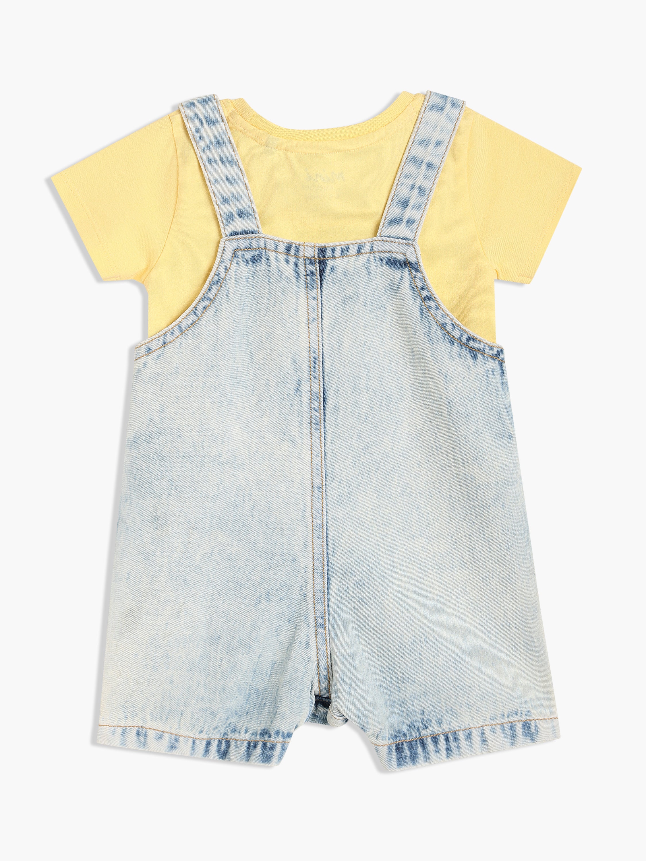 Girls Blue Dungaree Set