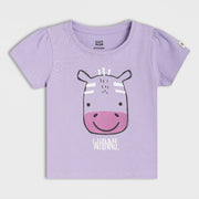 Girls Violet Short Sleeve Knit Top