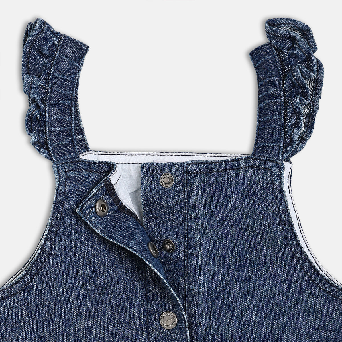 Girls White/Blue Pinny Set