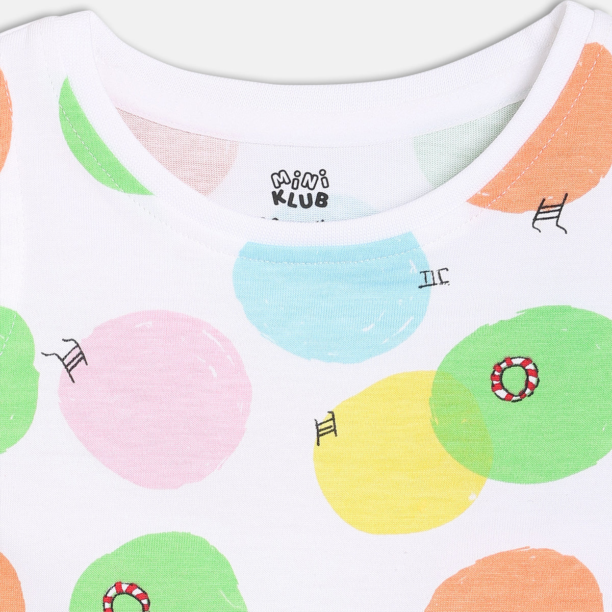 Girls White/Blue Sleeve Less Pinny Set