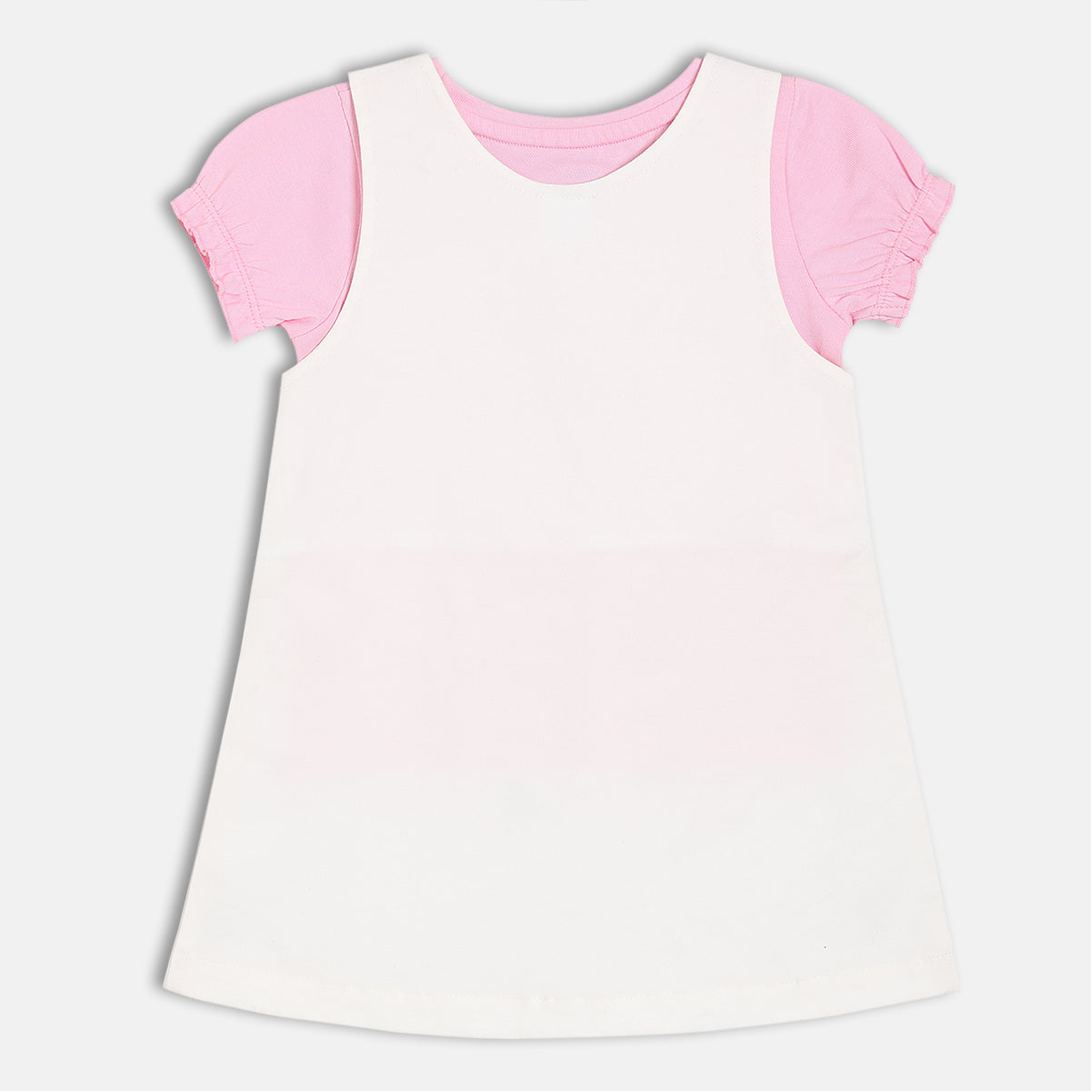 Girls Pink/White Pinny Set