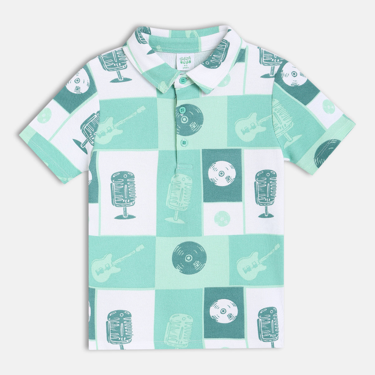 Boys White/Green Polo