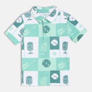 Boys White/Green Polo