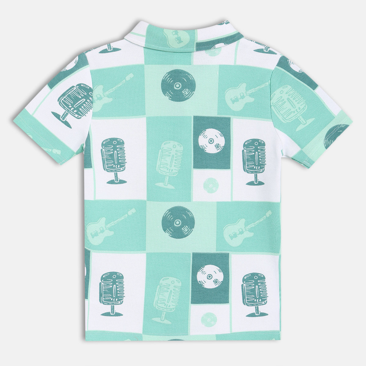 Boys White/Green Polo