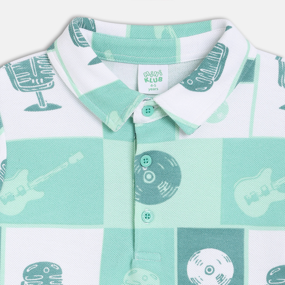 Boys White/Green Polo