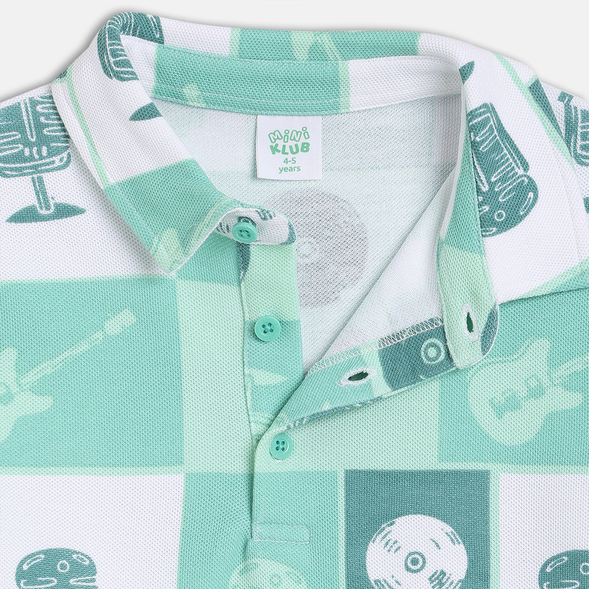 Boys White/Green Polo