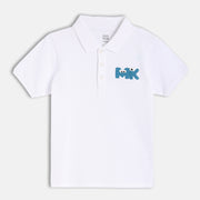Boys White Short Sleeve Polo
