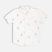 Boys White Short Sleeve Shirt