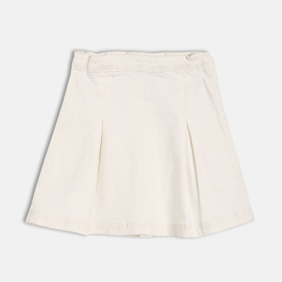 Girls White Elasticated Skirt