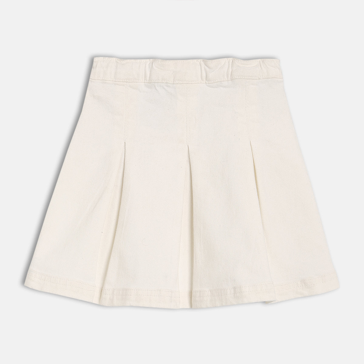 Girls White Elasticated Skirt