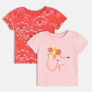 Girls Red/Pink Knit Top