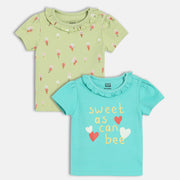 Girls Blue/Green Knit Top