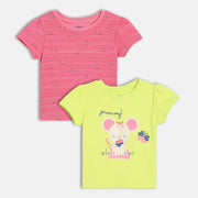 Girls Green/Pink Knit Top