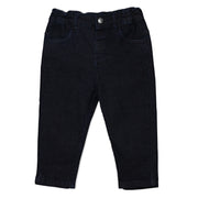 Boys Cotton Solid Denim Pant - Dark Blue