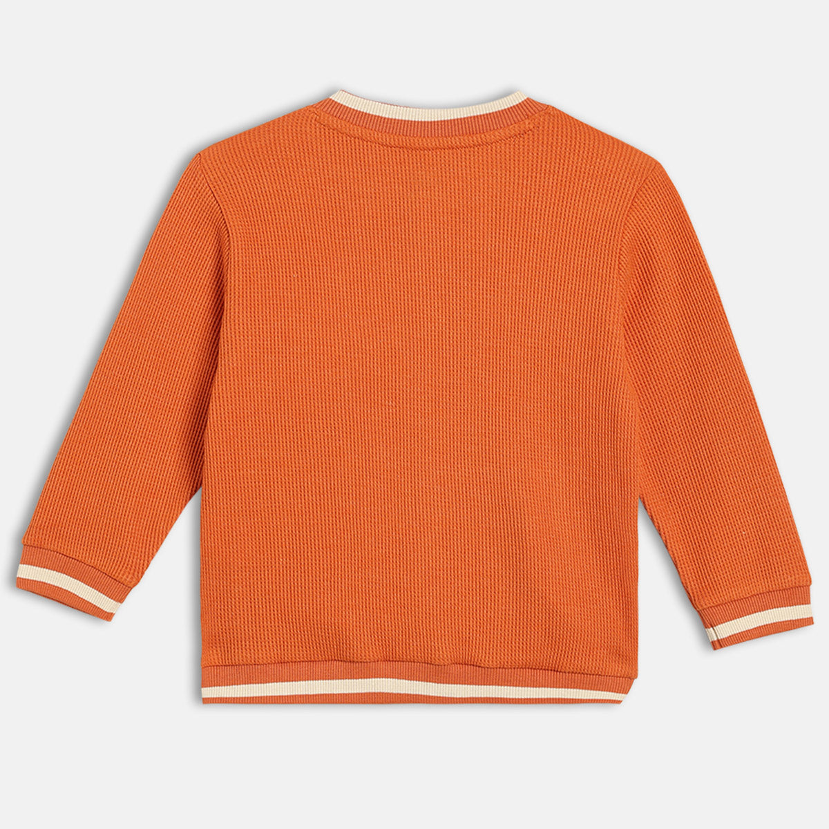 Boys Cotton Full Sleeves Solid Jacket - Orange