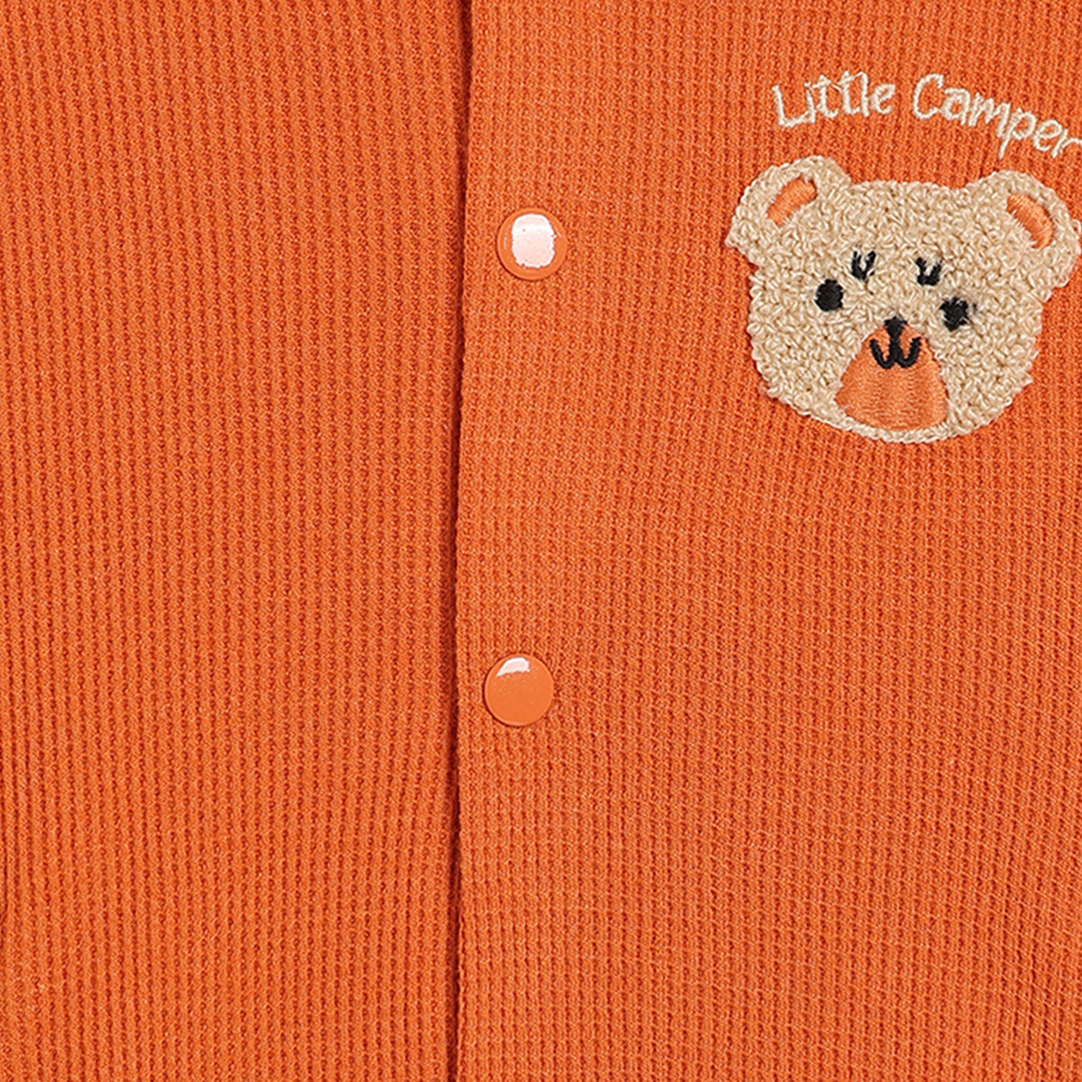 Boys Cotton Full Sleeves Solid Jacket - Orange