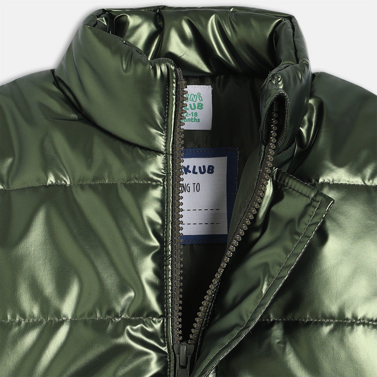 Boys Cotton Full Sleeves Solid Jacket - Olive Green