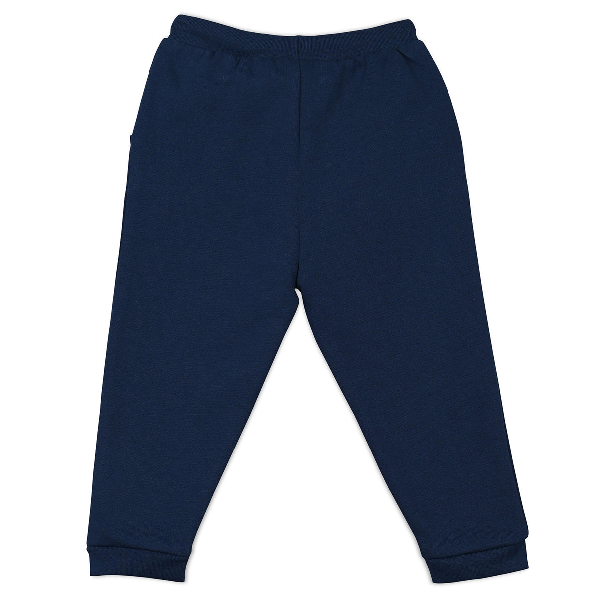 Boys Cotton Solid Knit Bottom - Navy Blue