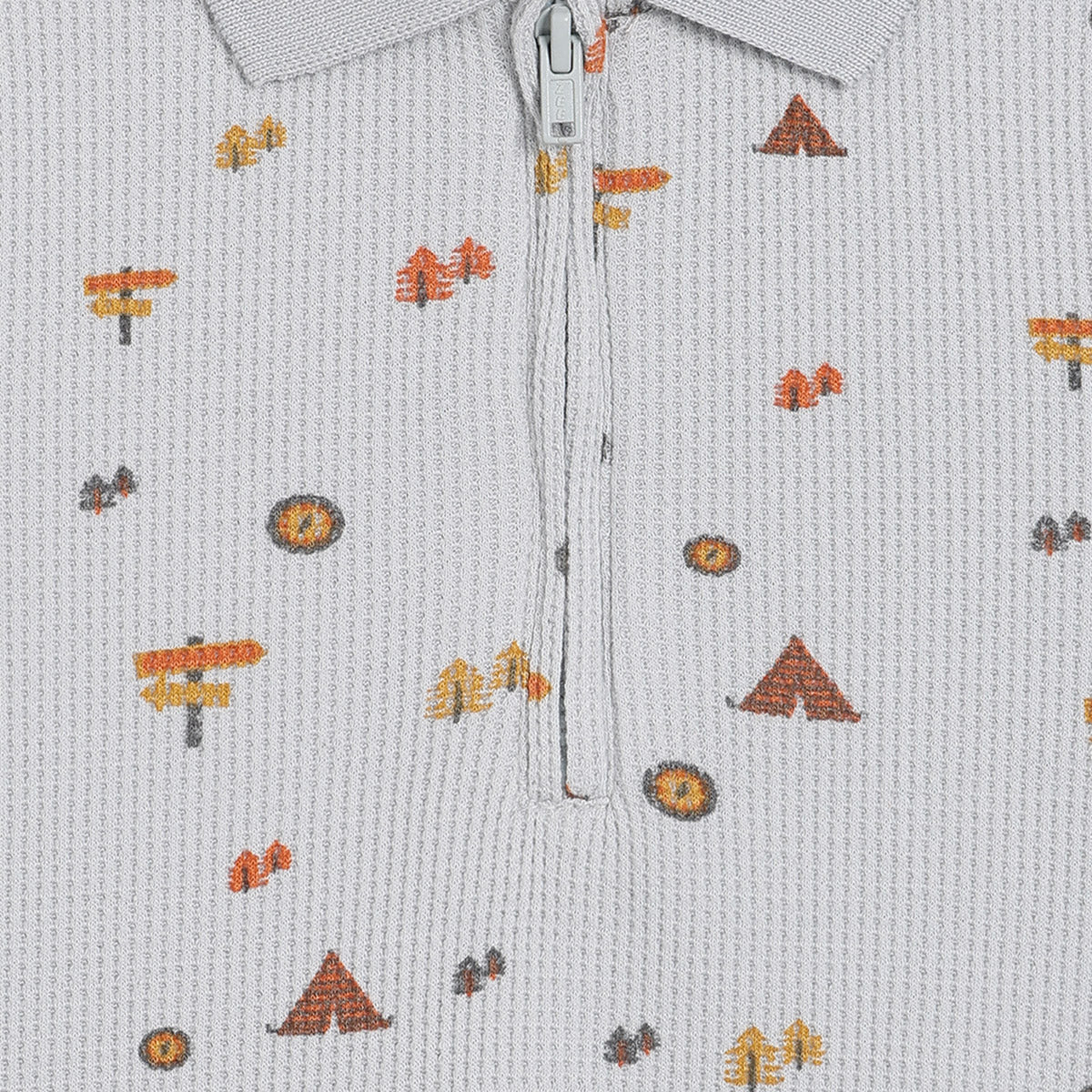 Boys Cotton Full Sleeves Novelty Printed Polo - White