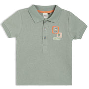 Boys Grey Collar Half Sleeve Polo