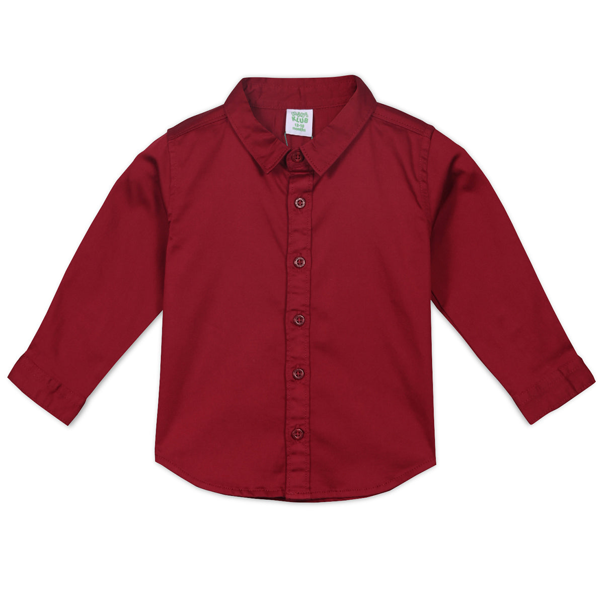 Boys Cotton Full Sleeves Solid Shirt - Maroon