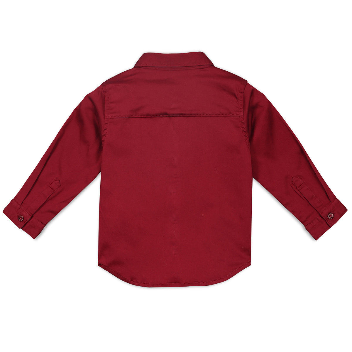 Boys Cotton Full Sleeves Solid Shirt - Maroon