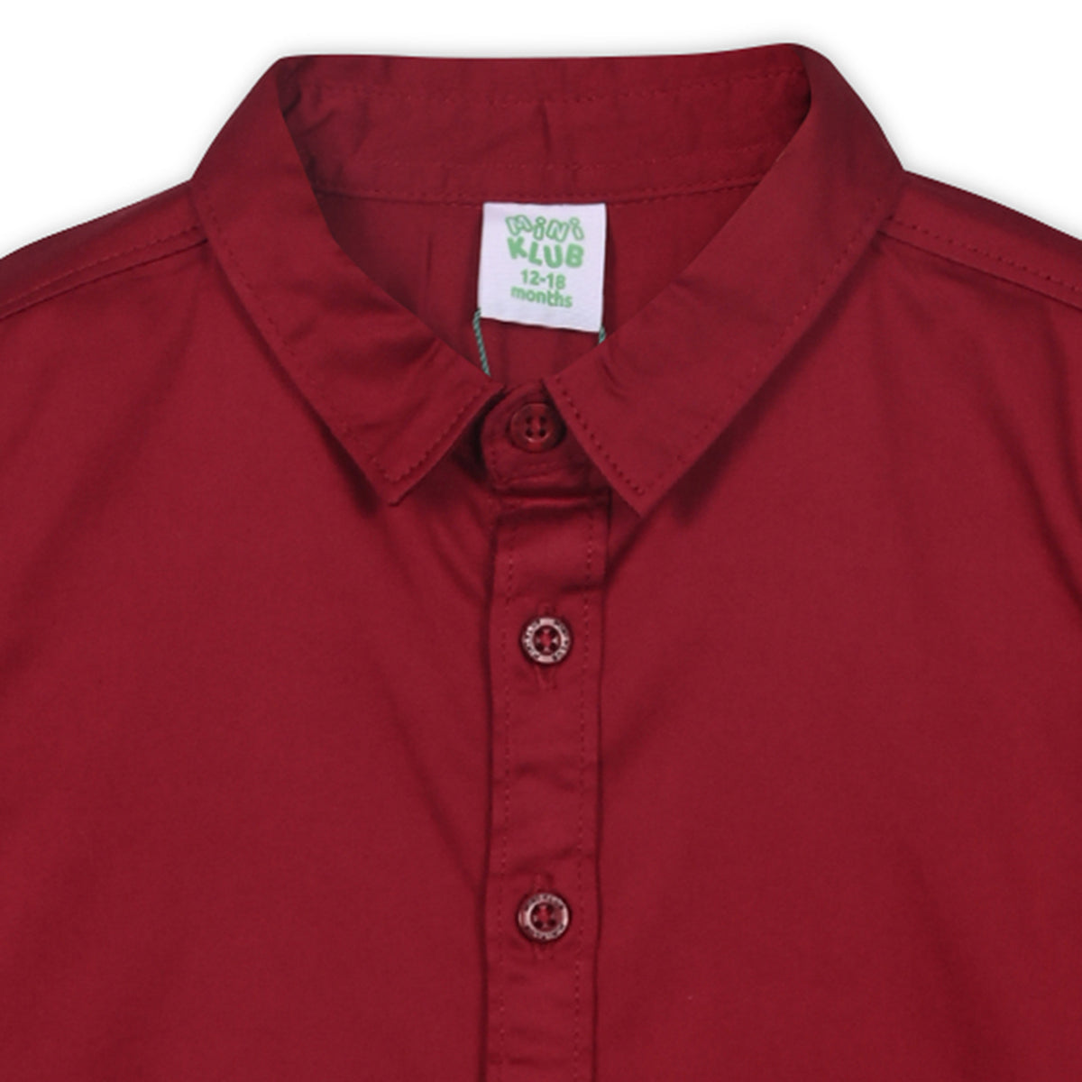 Boys Cotton Full Sleeves Solid Shirt - Maroon