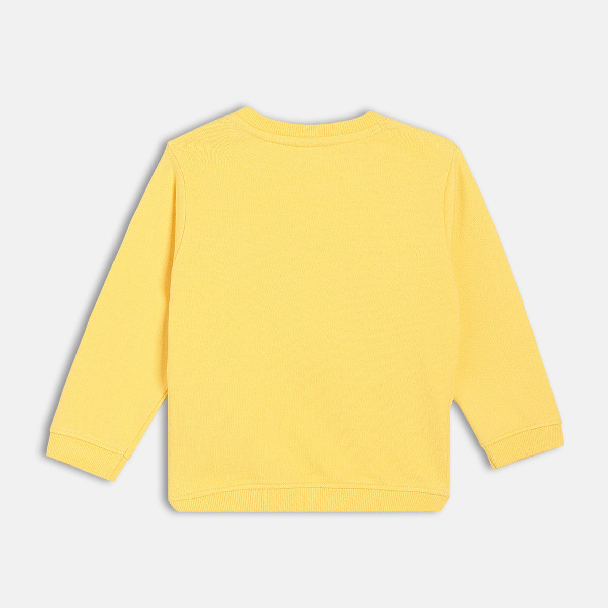 Boys Cotton Full Sleeves Text Printed Sweatshirt - Mustard