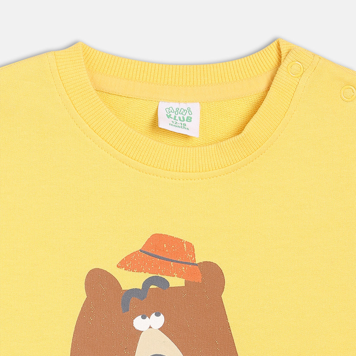 Boys Cotton Full Sleeves Text Printed Sweatshirt - Mustard