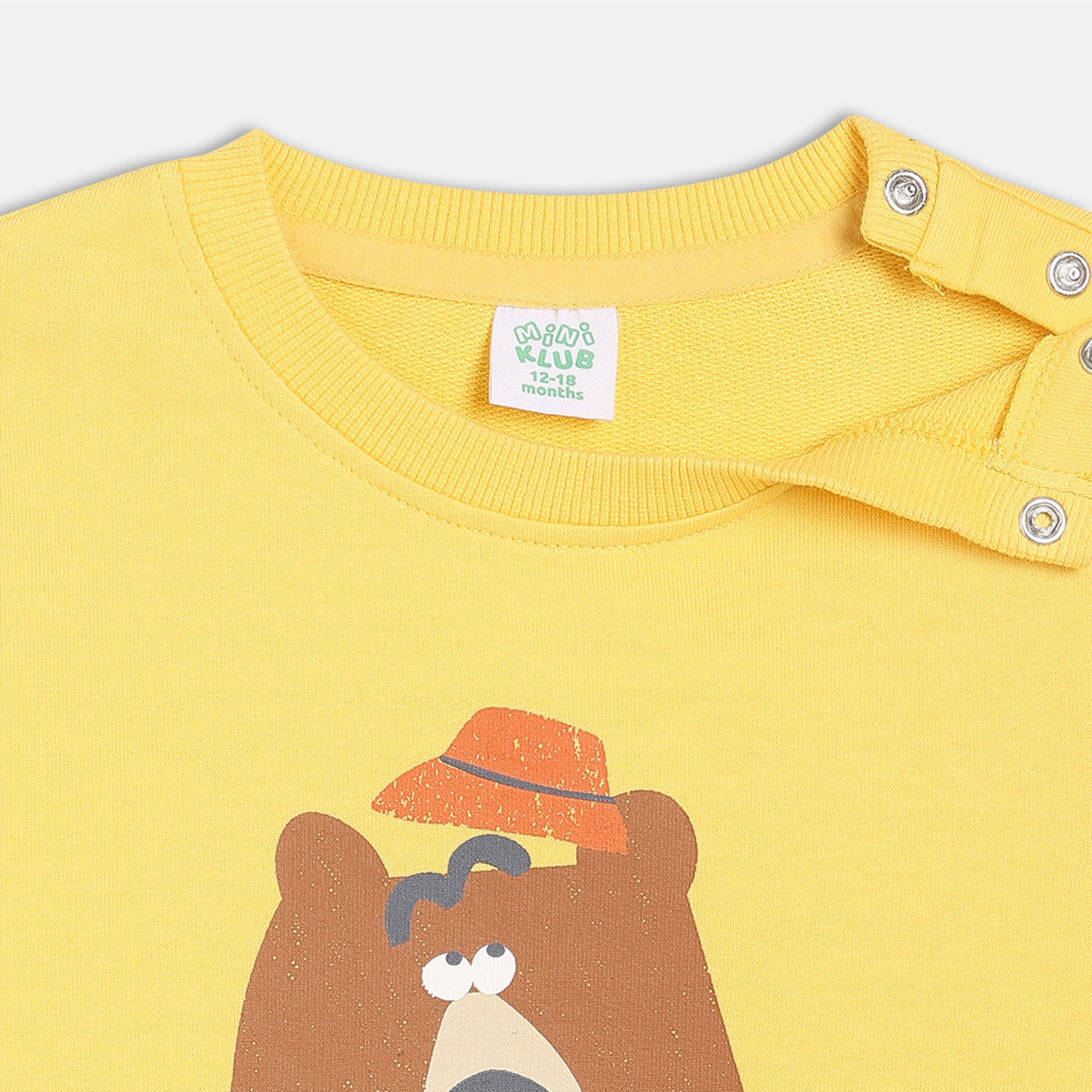 Boys Cotton Full Sleeves Text Printed Sweatshirt - Mustard