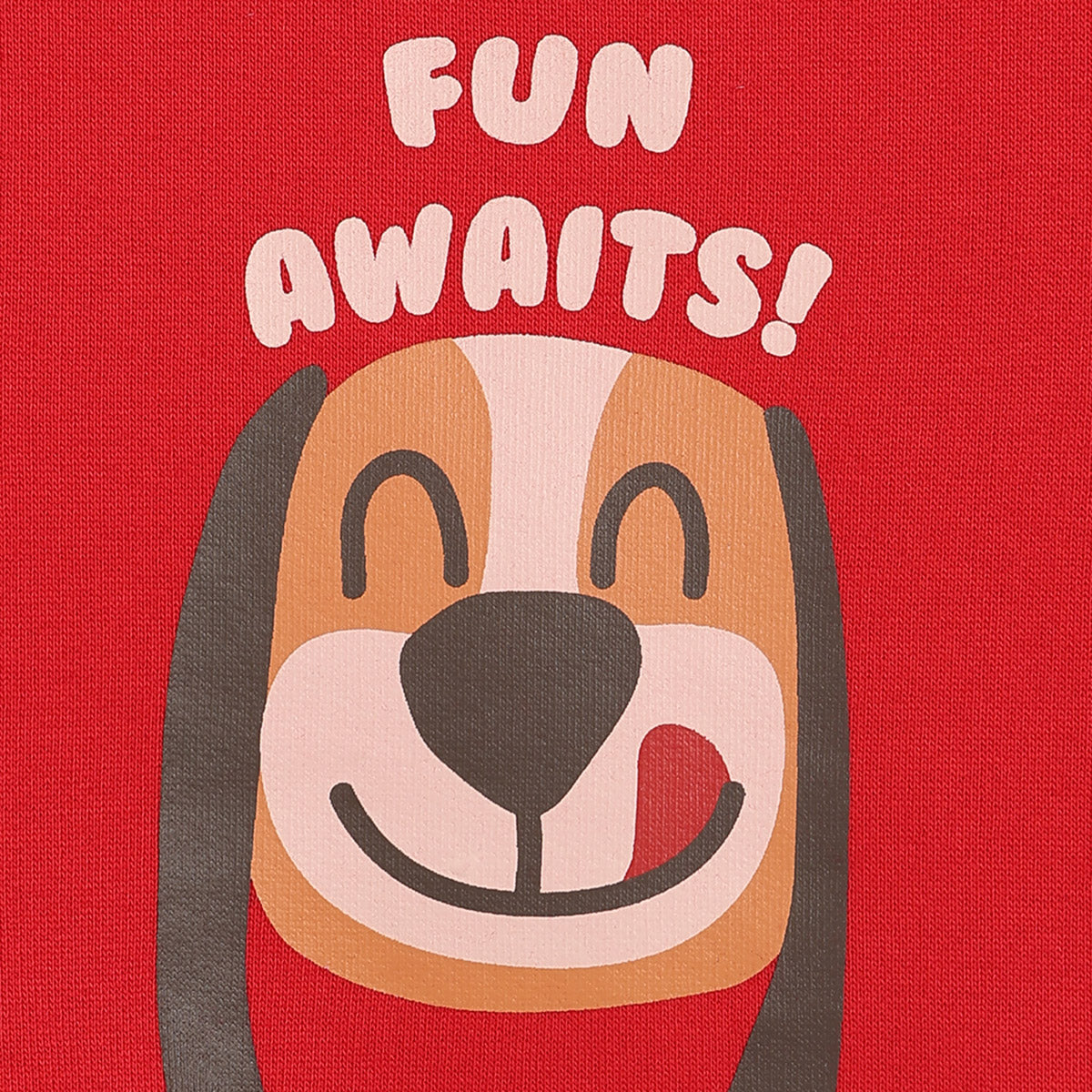 Boys Cotton Full Sleeves Animal Printed Sweatshirt - Red