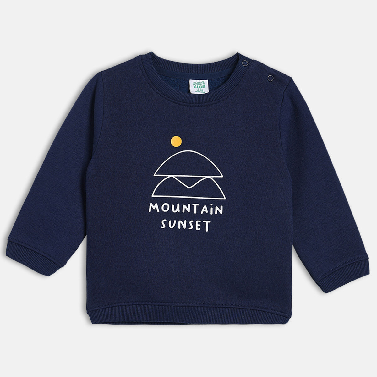 Boys Cotton Full Sleeves Typography Printed Sweatshirt - Navy Blue
