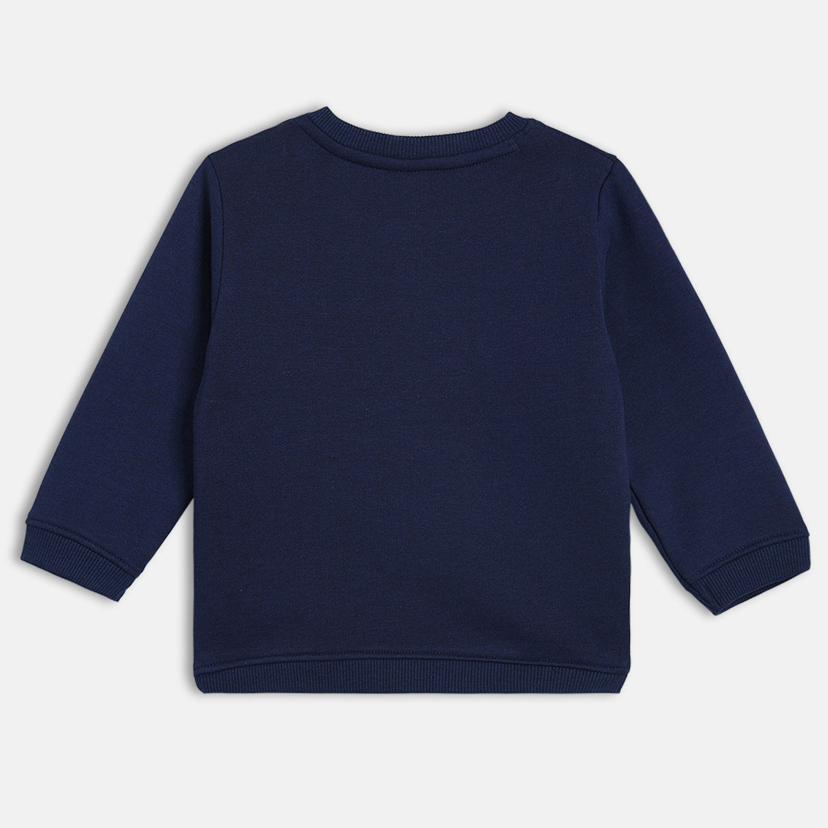 Boys Cotton Full Sleeves Typography Printed Sweatshirt - Navy Blue