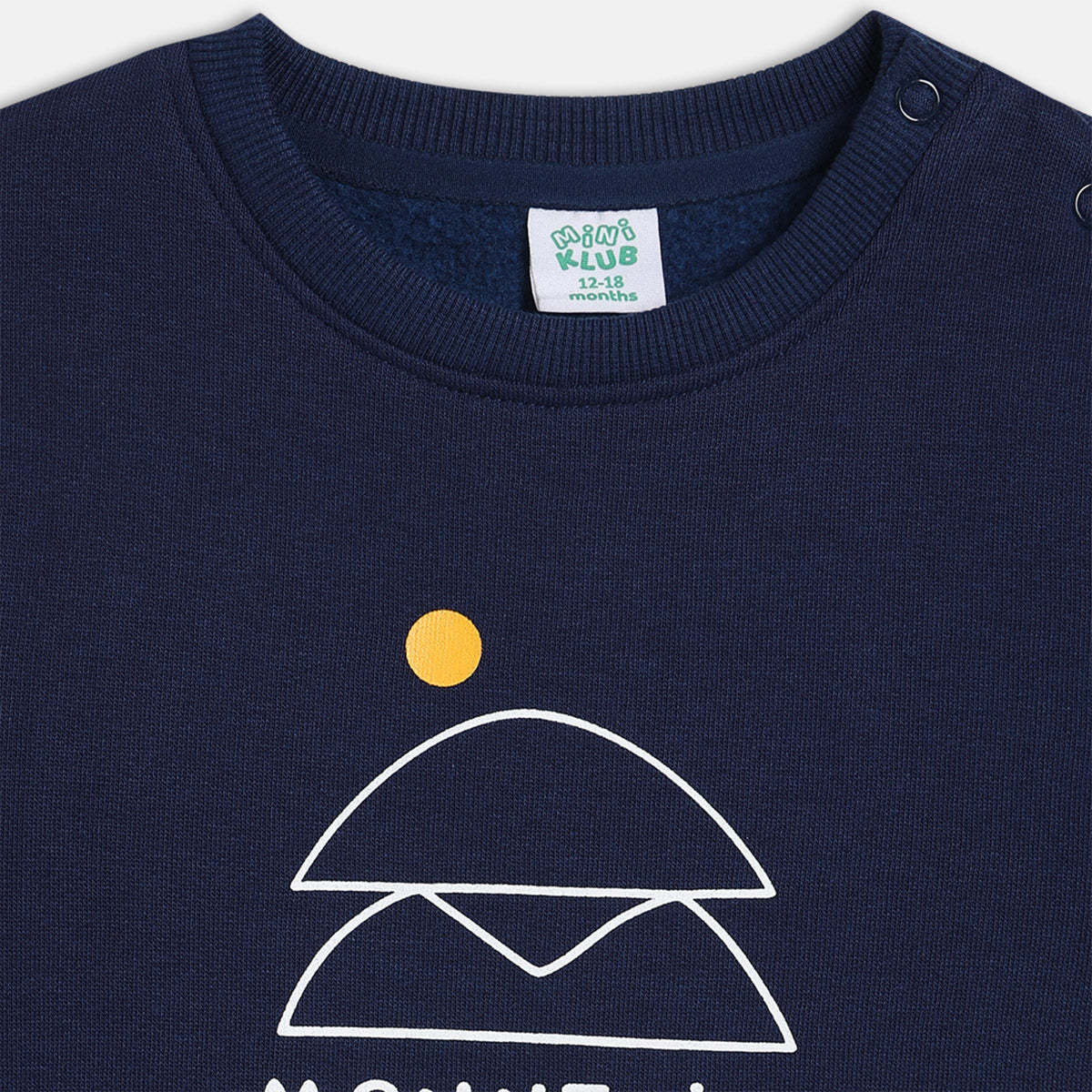 Boys Cotton Full Sleeves Typography Printed Sweatshirt - Navy Blue