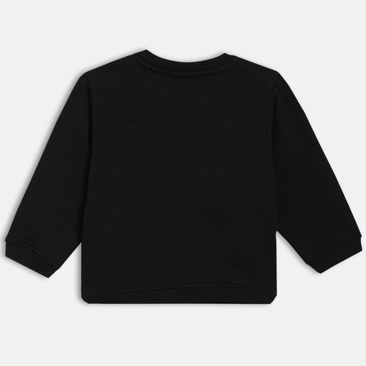 Boys Cotton Full Sleeve Typography Printed Sweatshirt - Black