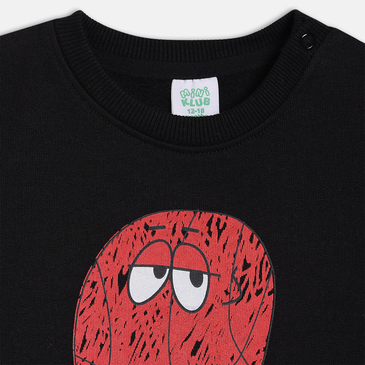 Boys Cotton Full Sleeve Typography Printed Sweatshirt - Black