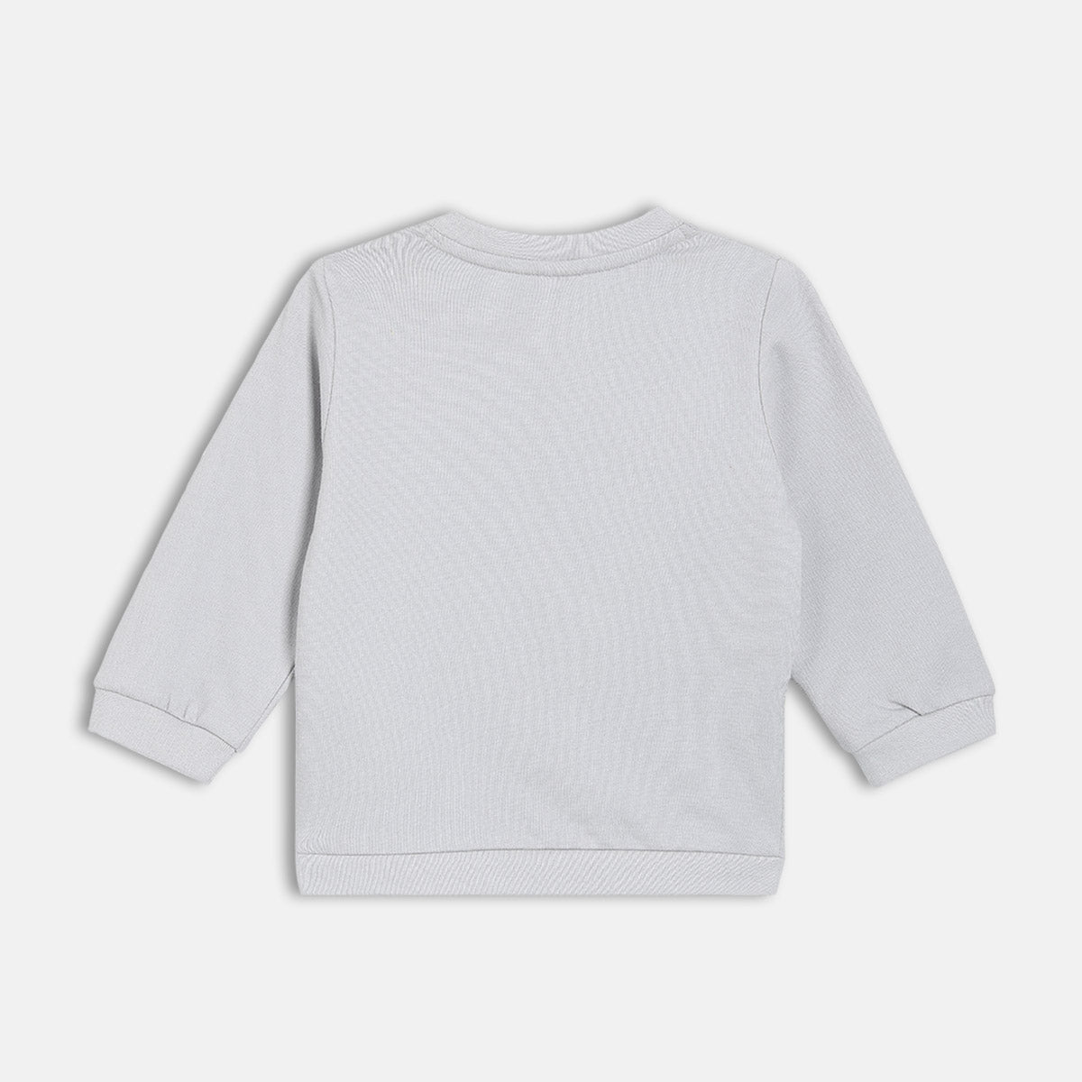 Boys Cotton Full Sleeves Car Printed Sweatshirt - Grey